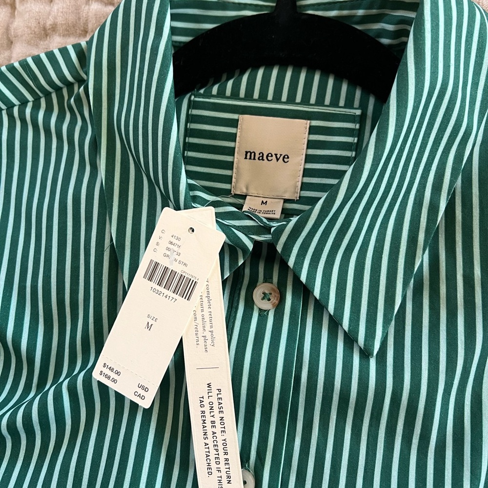 Maeve Bettina Dress Anthropologie Striped Dress Bird Motif NWT Size M - Picture 5 of 7